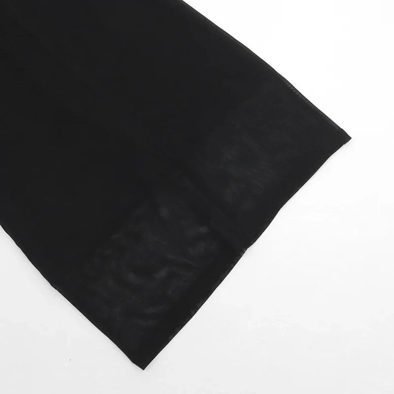 שמלת מקסי כיווצים בד מחטב ומחמיא בעיצוב רשת - Amelia