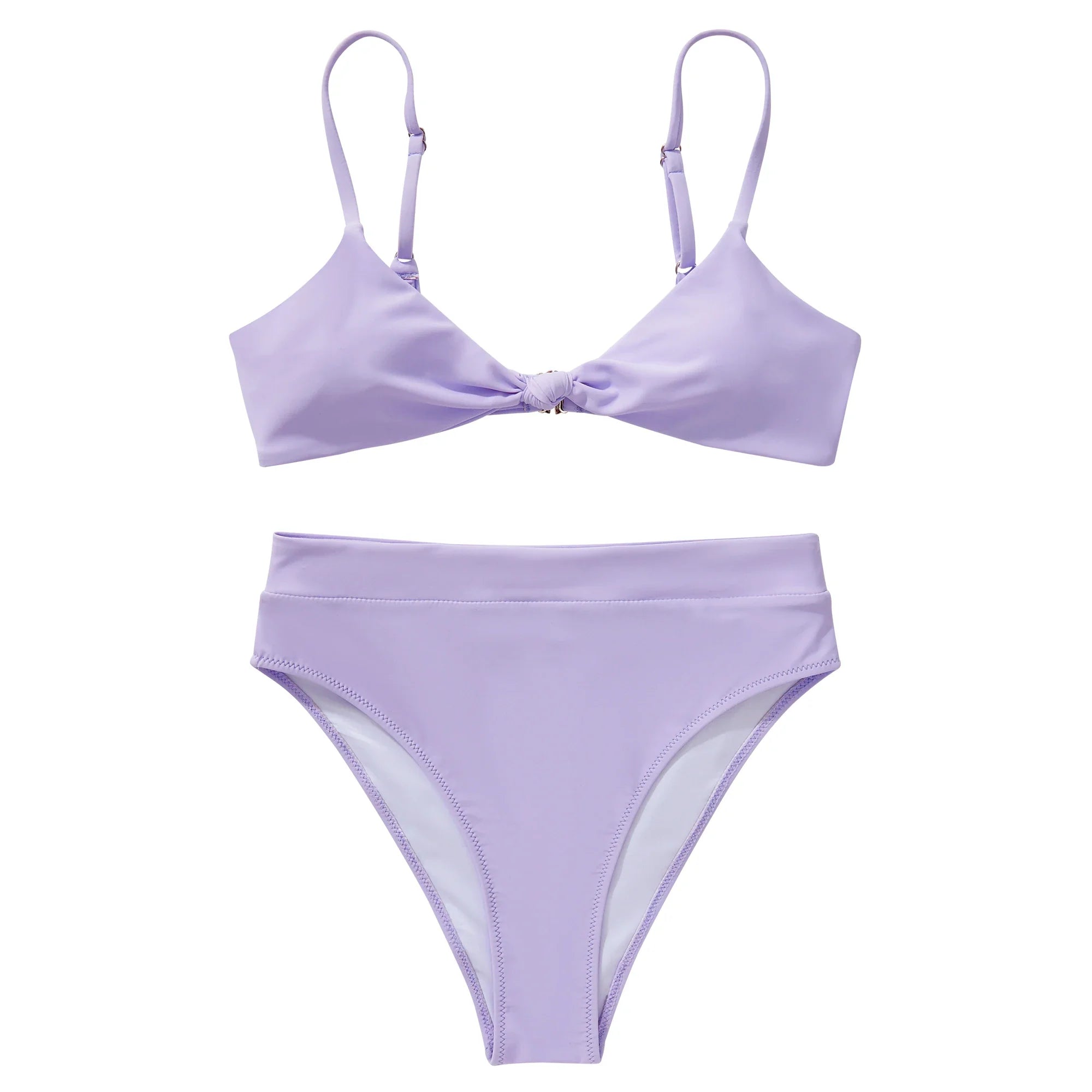 ביקיני תחתון גזרה גבוהה מחטב חזייה בקישוט קשר למראה מוצמד ומורם - שריל