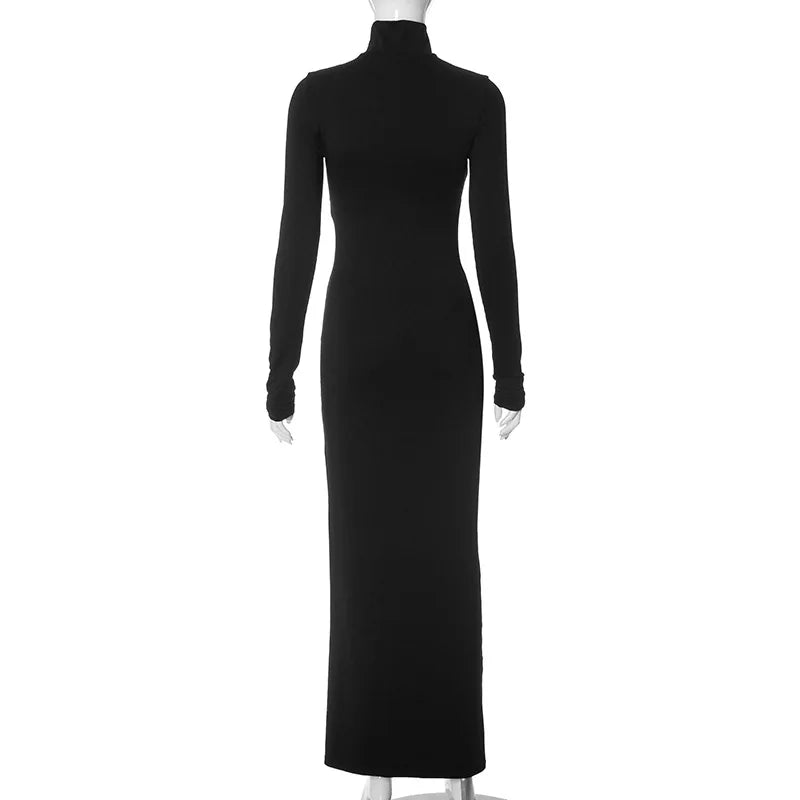 שמלת ערב מקסי גולף שסע עמוק בעיצוב פתחים - אלאי