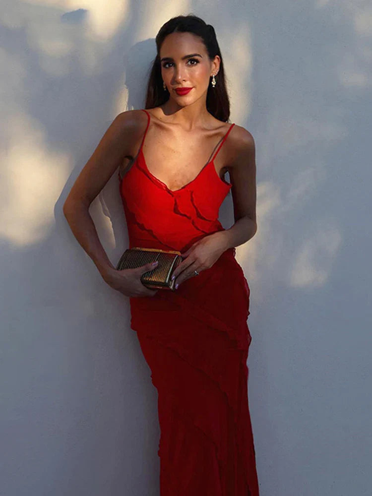 שמלת מקסי אלגנטית בעיטור מלמלה - אולגה