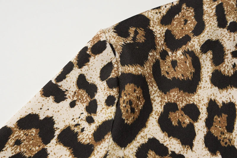 שמלת מקסי מנומרת צווארון גולף - מרלין