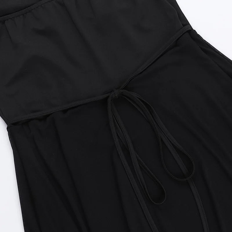 שמלת מיני סטרפלס בעיטור קשירה בחזה - Ainara