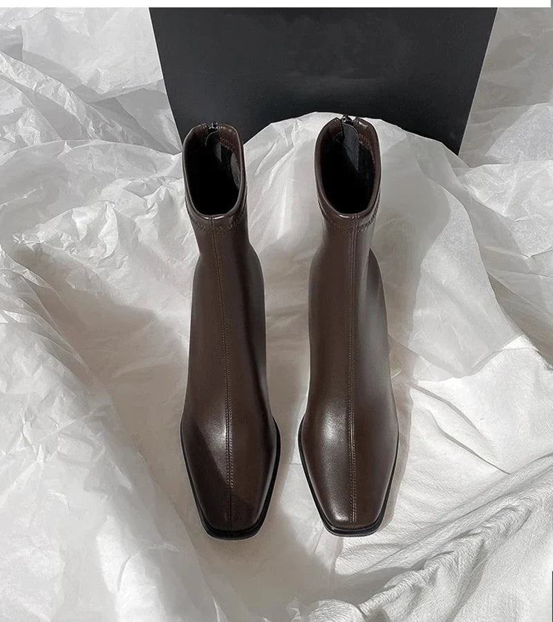 מגפי עקב דמוי עור -מיי