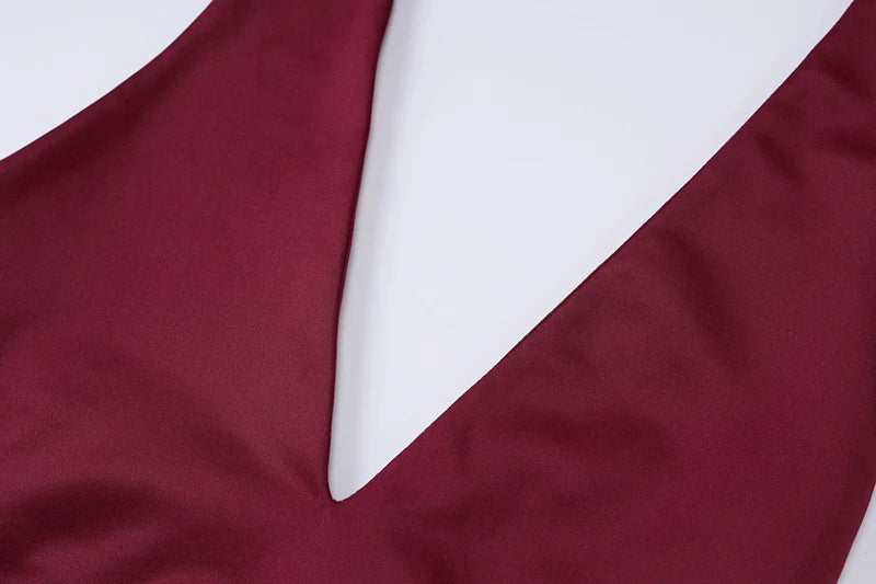 שמלת מיני בגזרת A מחשוף V קשירה בצוואר - יולנדה