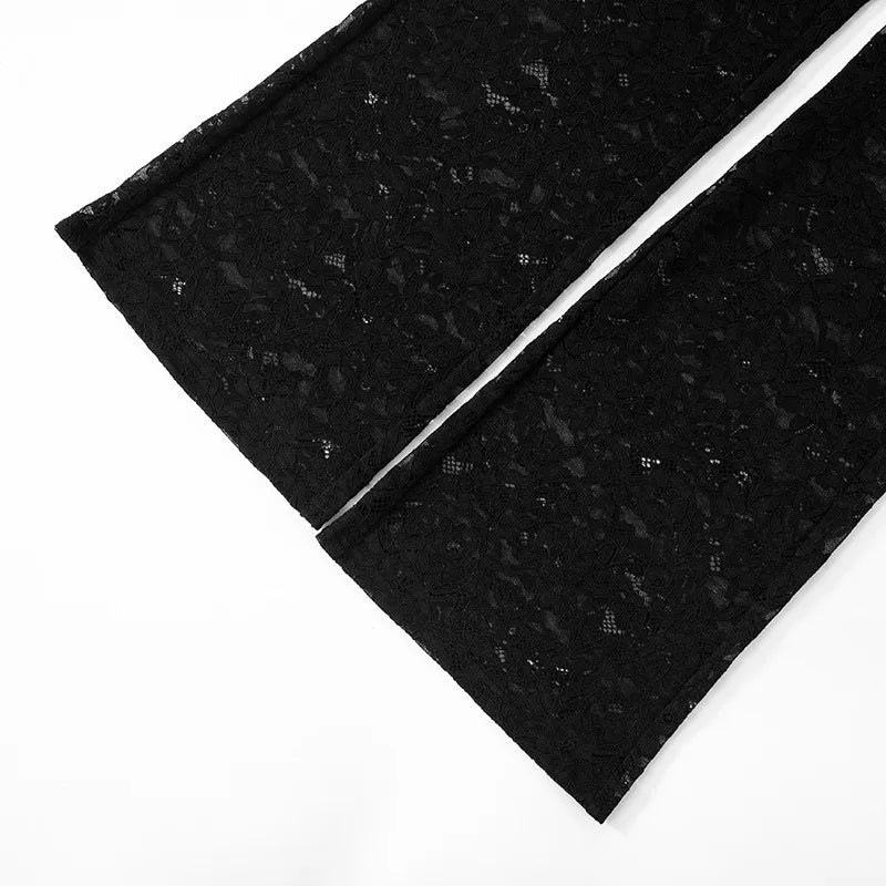 אוברול תחרה בעיטור שובל כתפיים חשופות - גפן