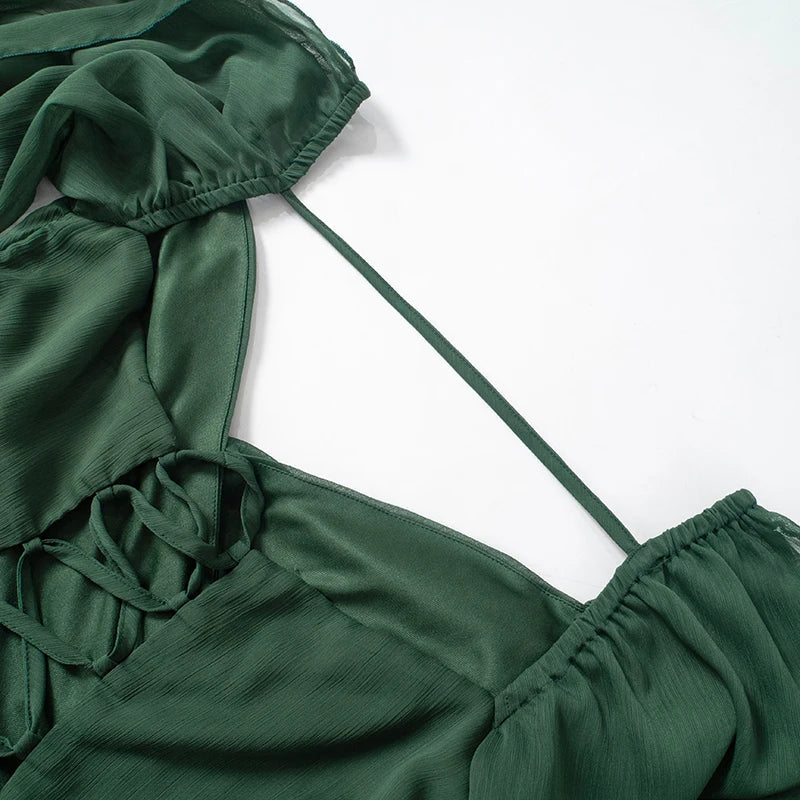 שמלת מיני מלמלה שרוולים פתוחים - הללי