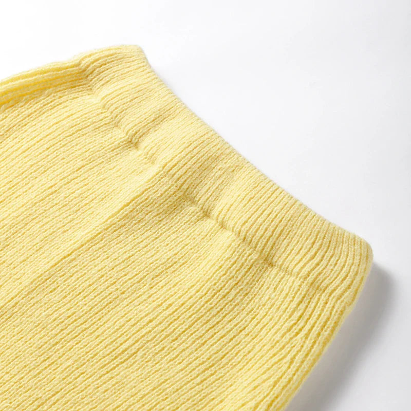 סט שני חלקים סרוג חצאית מקסי וחולצת קשירות - ימית