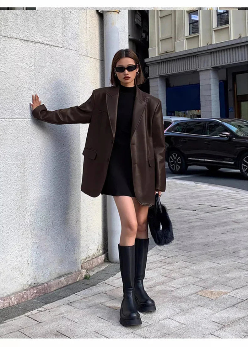 ג'קט עור מחויט - ראשל