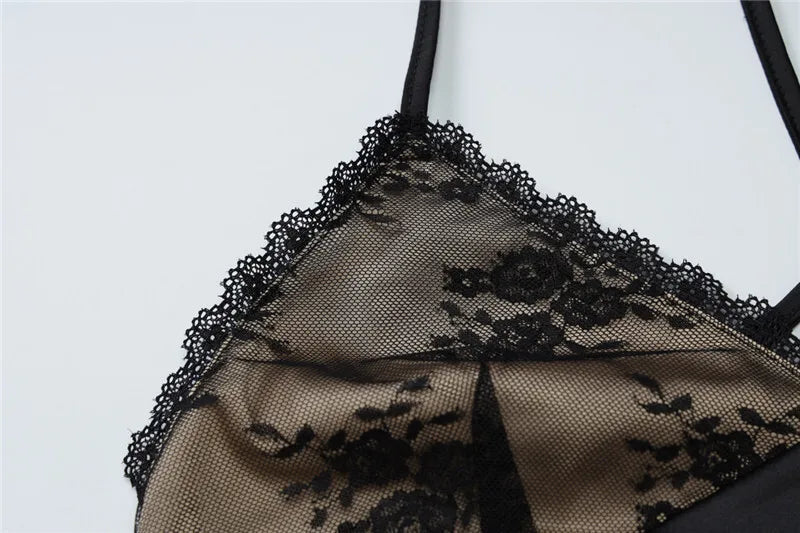 שמלת מקסי סאטן בעיטור תחרה וצעיף תואם גב פתוח - ליזט