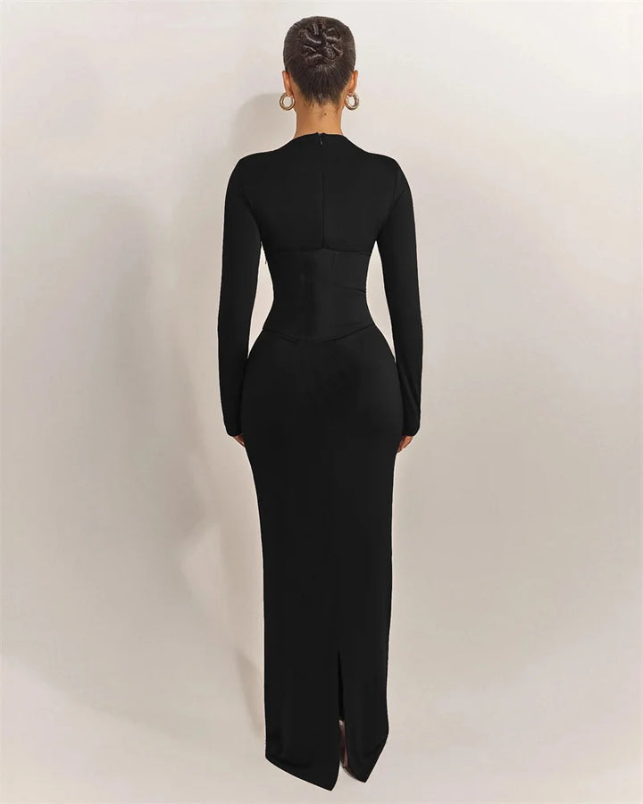 Maxi dress with corset design - TOHAR