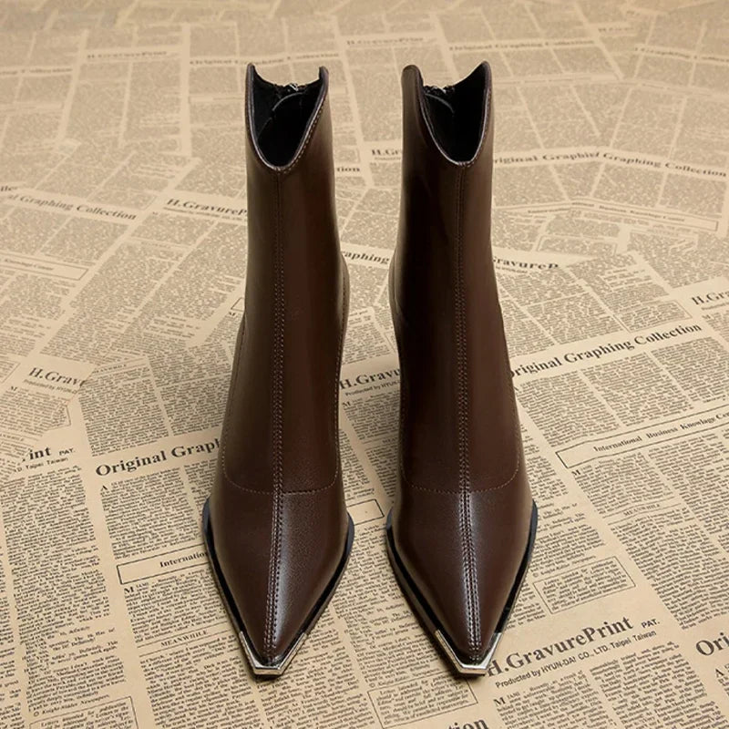 Faux leather pointed heel boots - Max