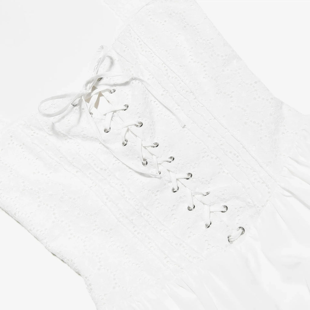 שמלת מידי סטייל כפרי בגזרת A בעיצוב קשירה - SUNRISE