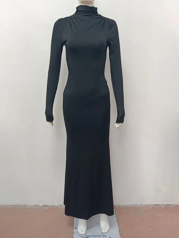 Open back maxi dress with buckle decoration - TAHIL