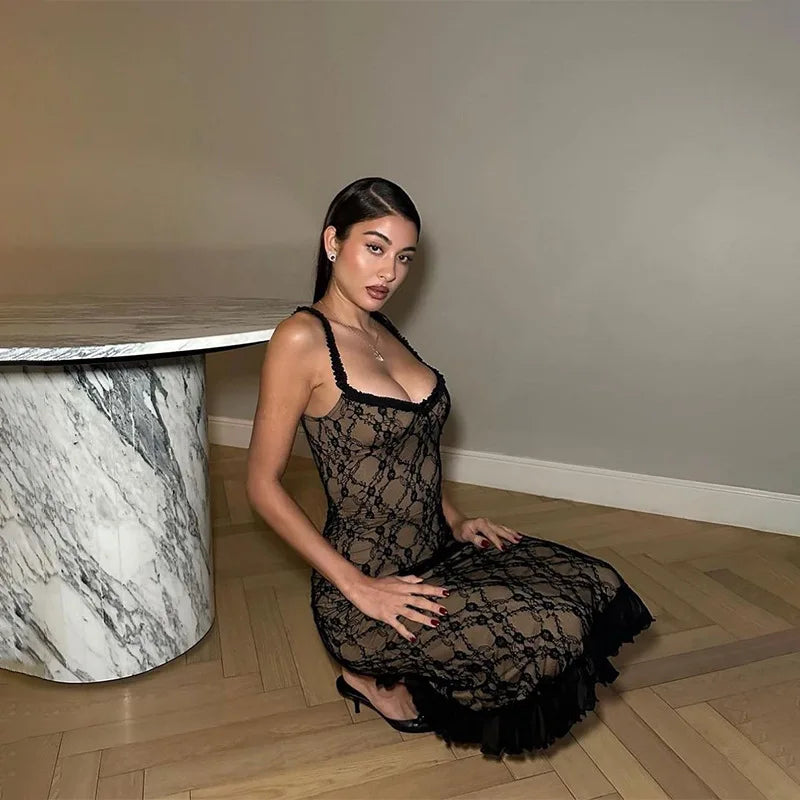 שמלת מידי תחרה בעיטור פפיון - רייצ'ל