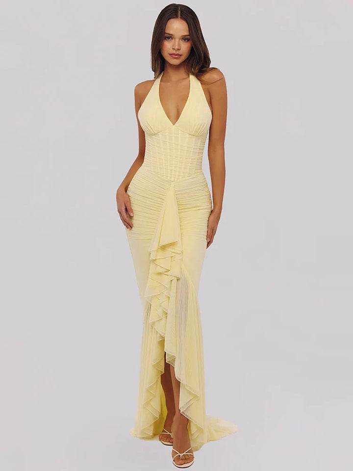 Ruffled chiffon maxi dress - JOYA