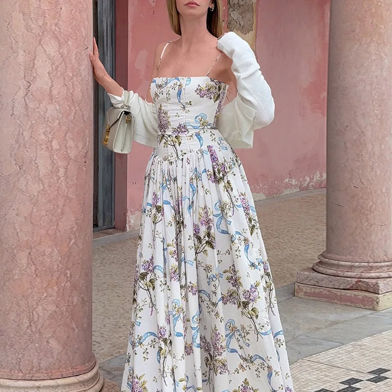 שמלת מקסי פרחונית בגזרת A - ונציה