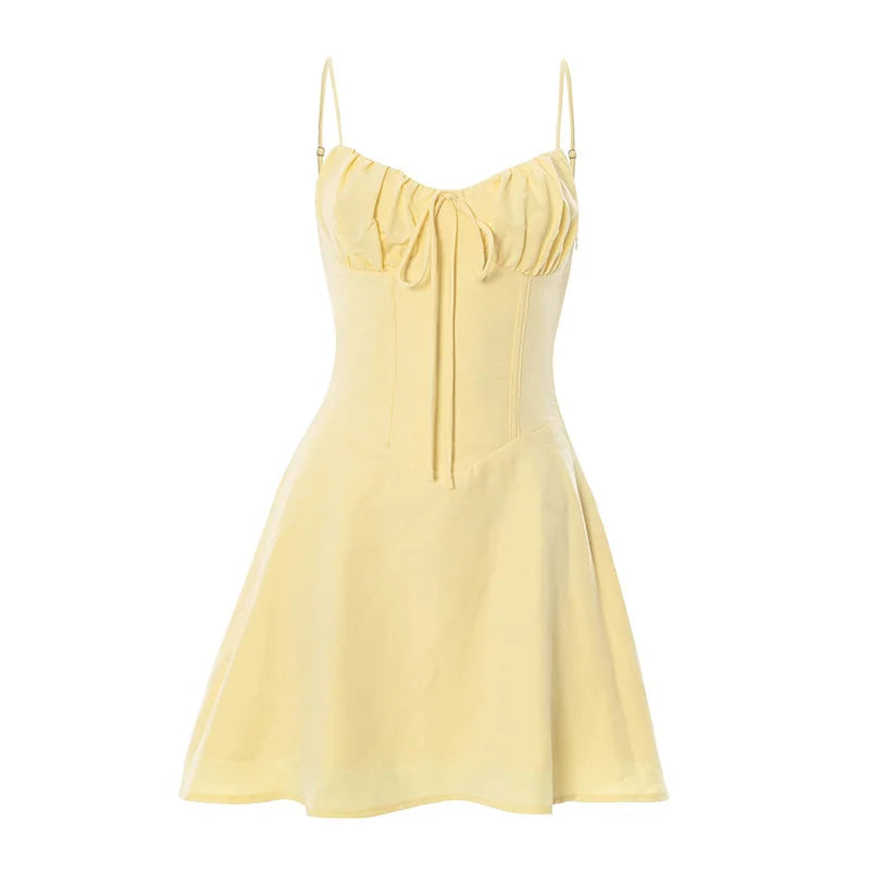 שמלת מיני בגזרת A קשירה בגב להצמדה במותן - נאלה