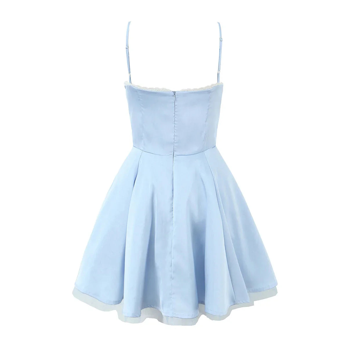 שמלת מיני סאטן בגזרת A בעיטור טול - Julissa