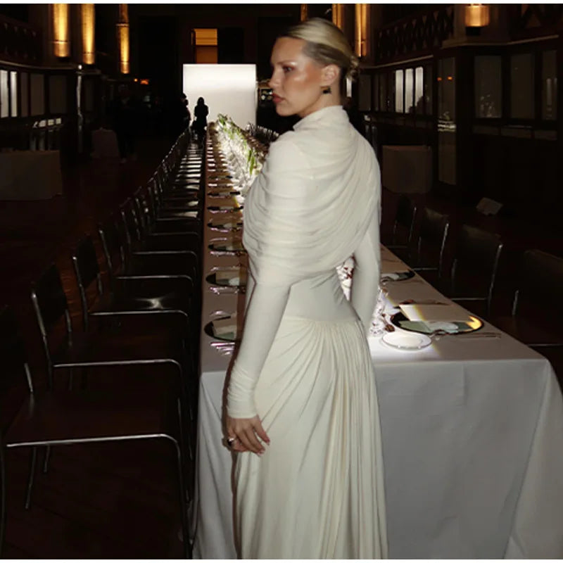 שמלת ערב מקסי בעיצוב קיפולים - רחלי