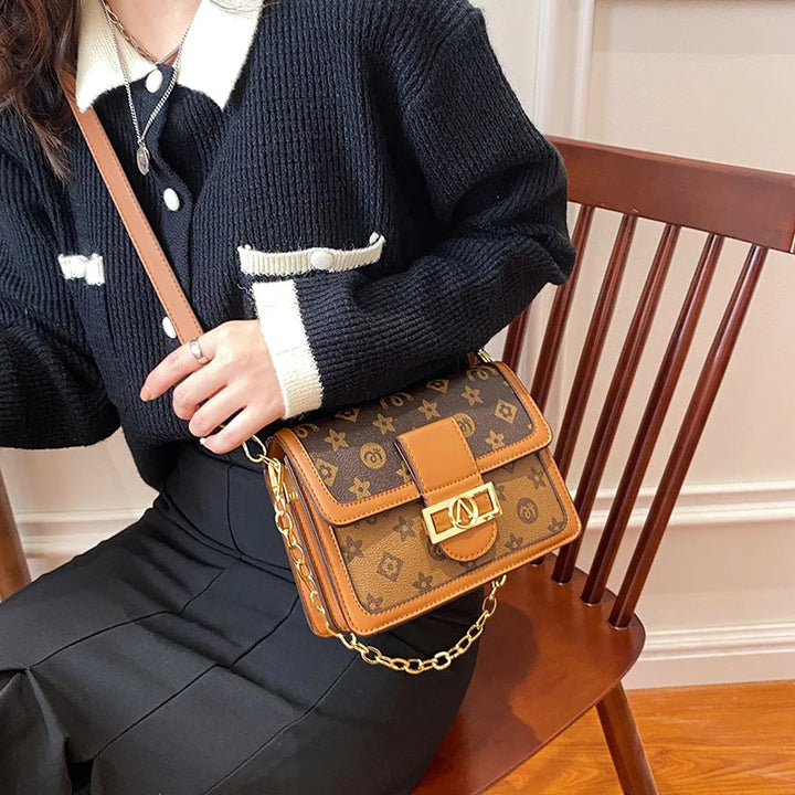 Bag with faux leather design