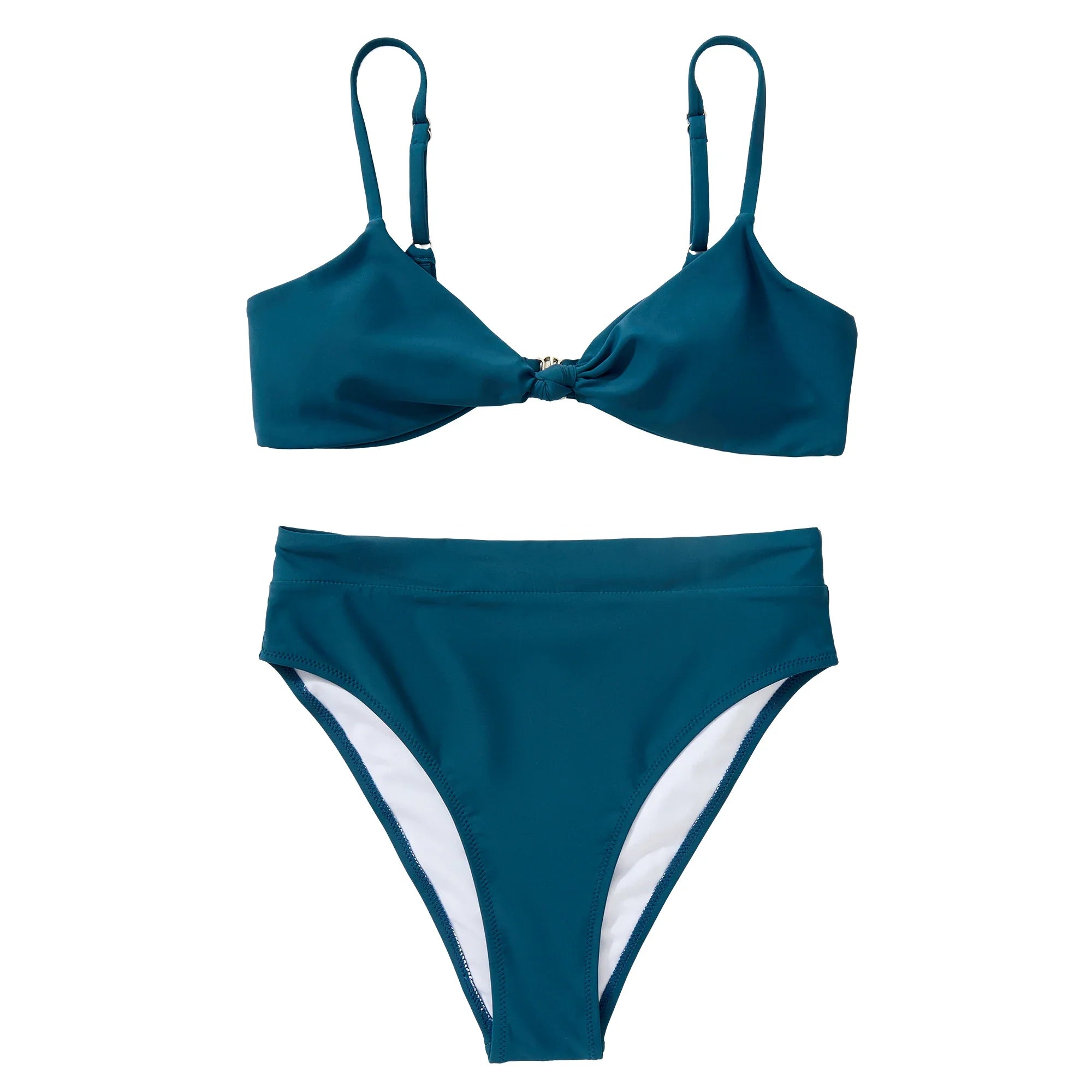 ביקיני תחתון גזרה גבוהה מחטב חזייה בקישוט קשר למראה מוצמד ומורם - שריל