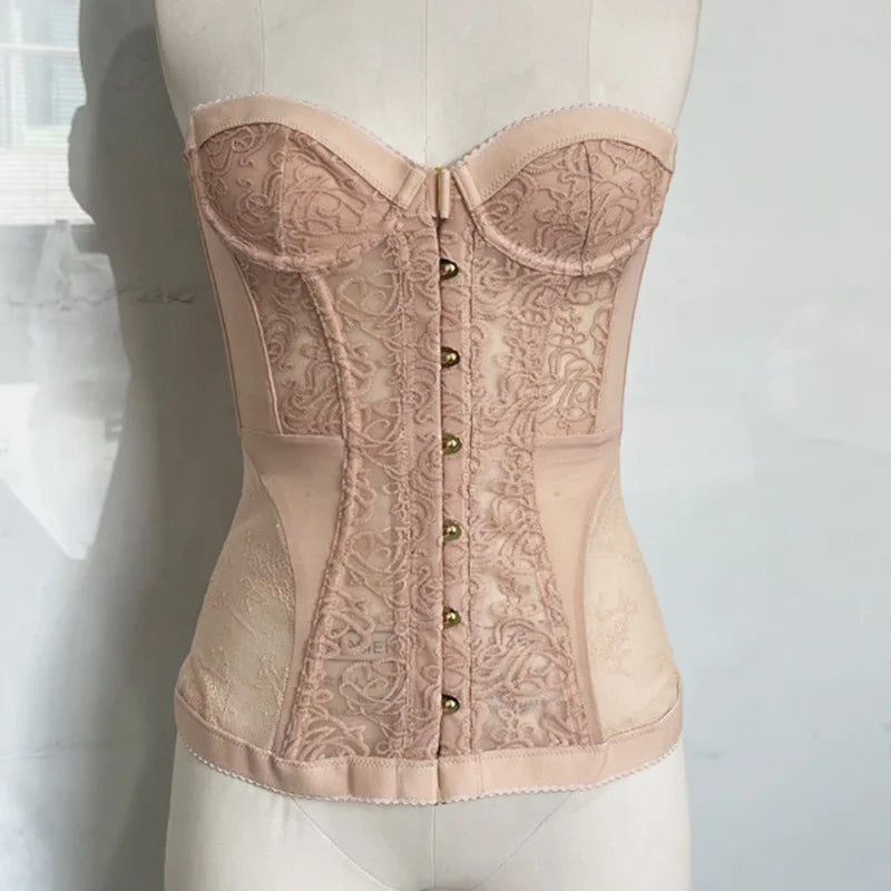 Strapless corset with pin closure