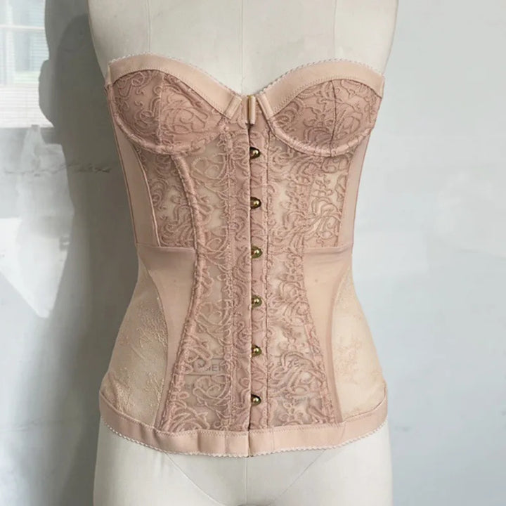 Strapless corset with pin closure