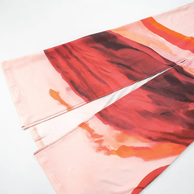 שמלת מקסי בהדפס צבעוני קשירה בצוואר גב פתוח - חוליה