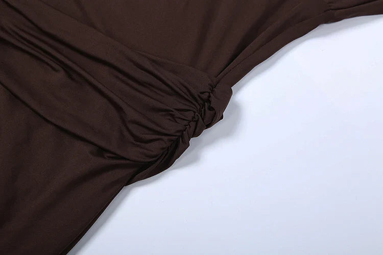 Maxi dress with pleats and gathers, V-neckline - Pearly