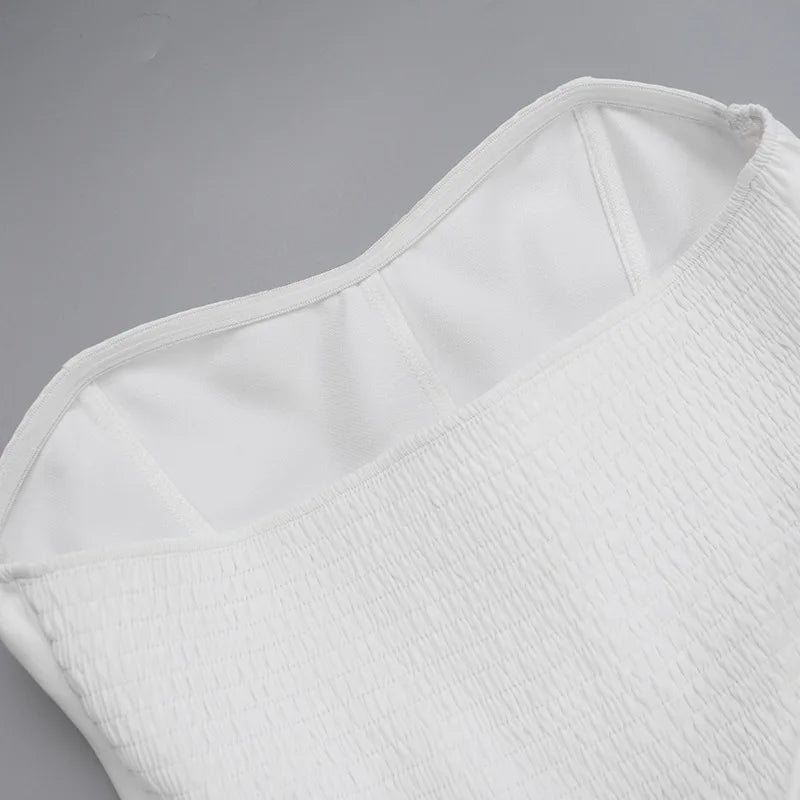 שמלת מיני סטרפלס בעיטור פפיון בגב בתוספת תחתית טול - Novalee