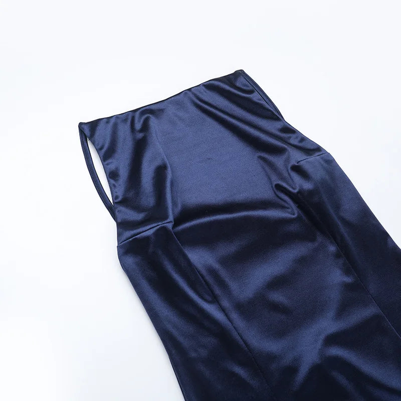 שמלת מקסי סאטן גב פתוח - ריין