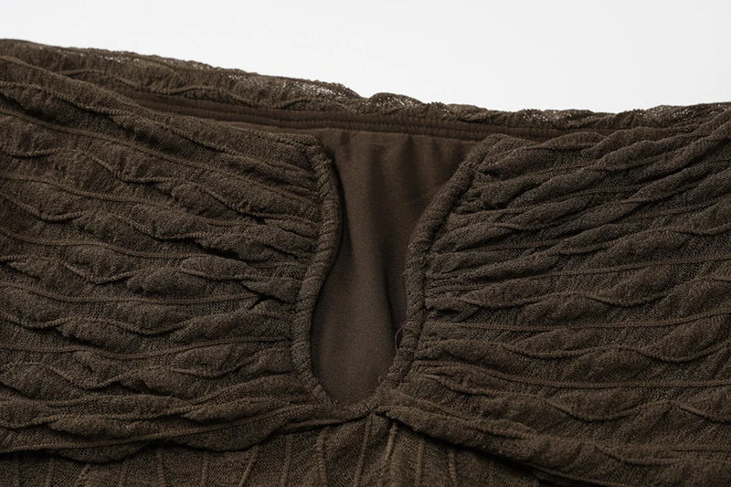 שמלת מקסי כתפיים חשופות בד בעיטור איורים - איידה