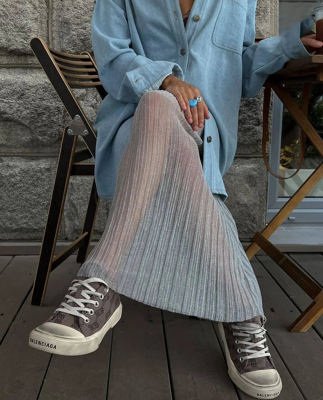 חצאית מקסי שקופה - הודא