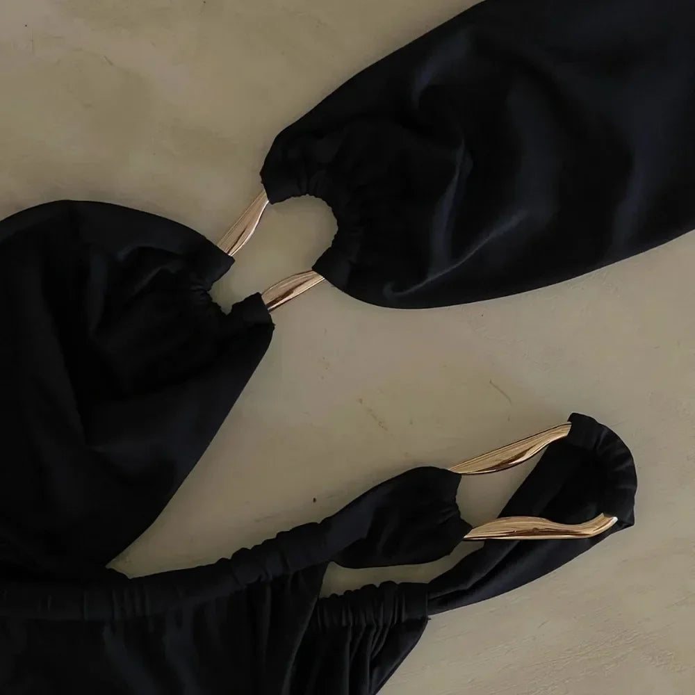 ביקיני סטרפלס בעיטור אבזם זהב - מיליס