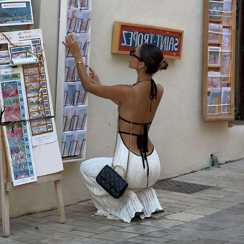 שמלת מקסי חוף סרוגה - Alyssa