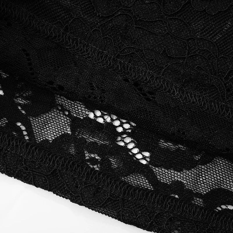 אוברול תחרה בעיטור שובל כתפיים חשופות - גפן