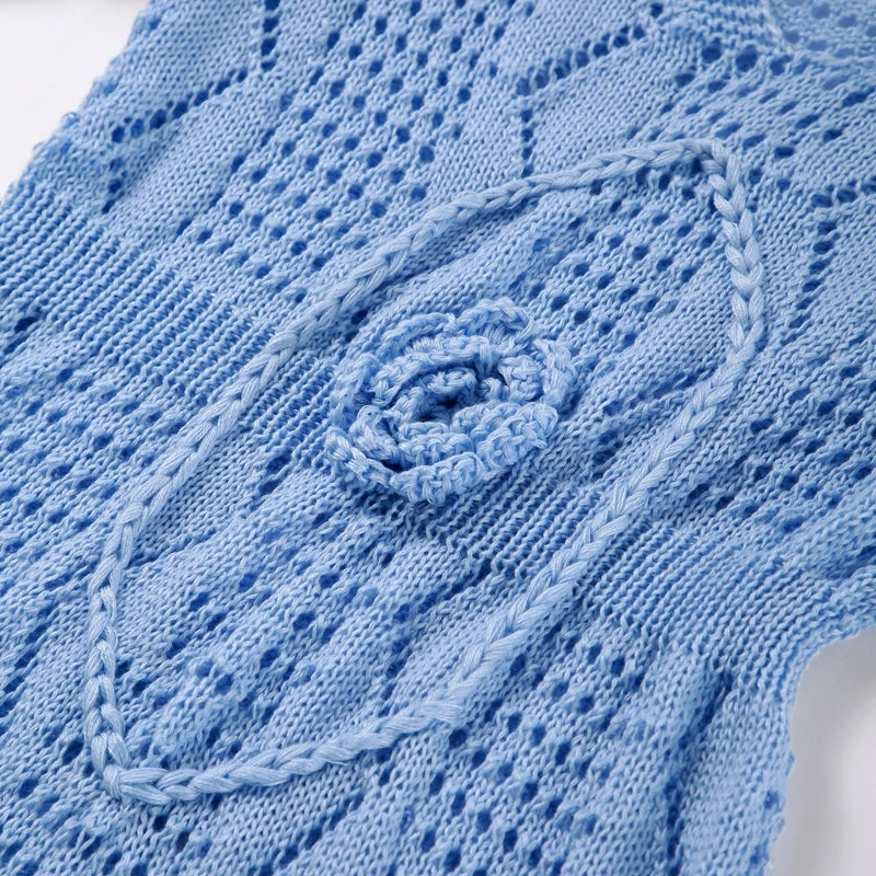 שמלת מקסי חוף סרוגה בעיטור פרח - Beatrice