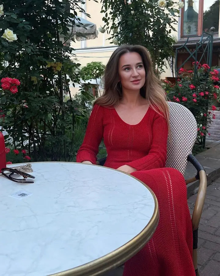 שמלת מקסי סרוגה גב פתוח - Sierra