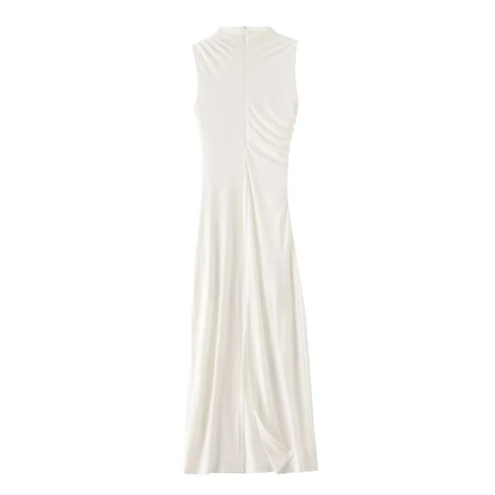 שמלת מקסי אלגנטית צמודה בעיצוב כיווצים - לוזיאנה