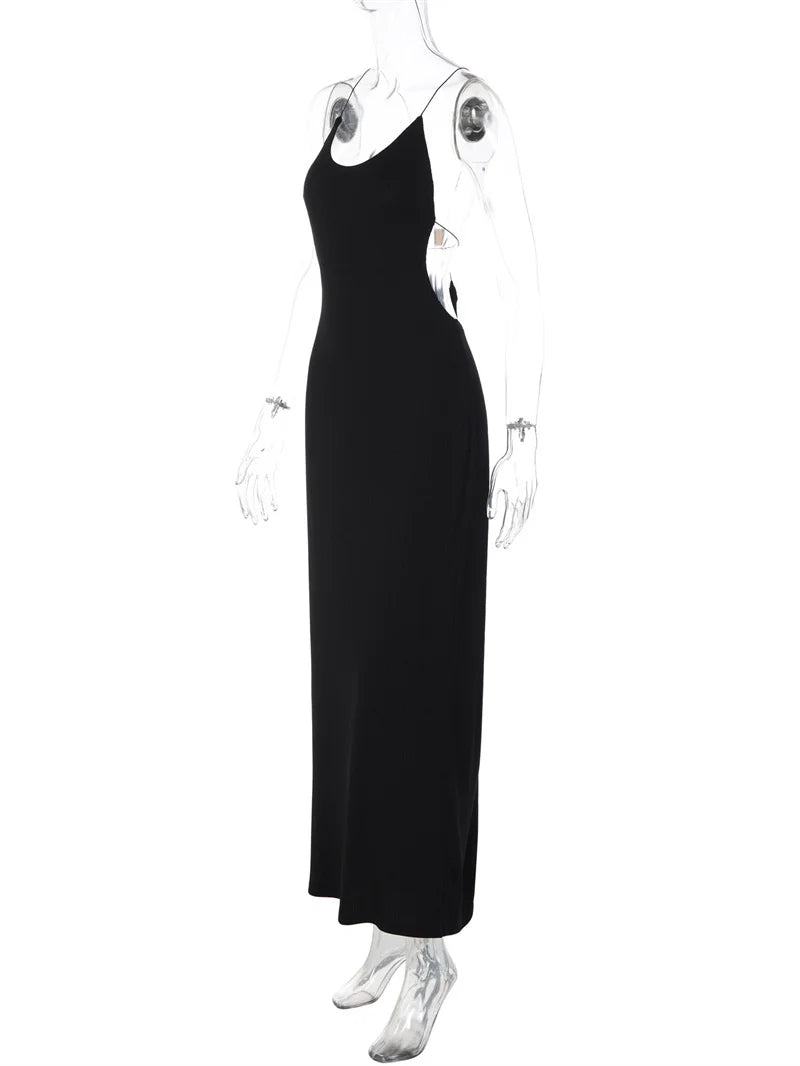 Knitted maxi dress with an open back - Louis