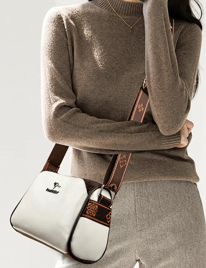 Faux leather bag with strap design