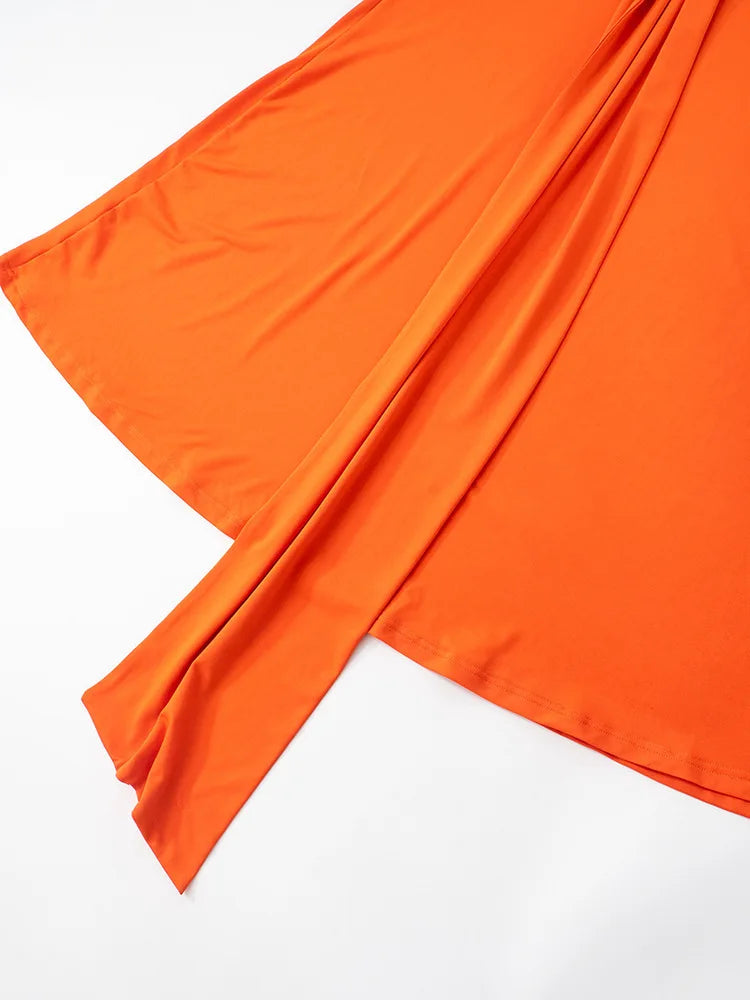 שמלת מקסי בוהו שיק בעיצוב כתפיה אחת ופתח בעיטור שובל - אלכסנדריה