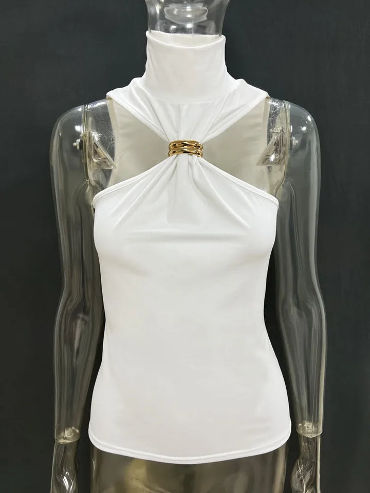 Golf design tank top with buckle decoration - Moya 