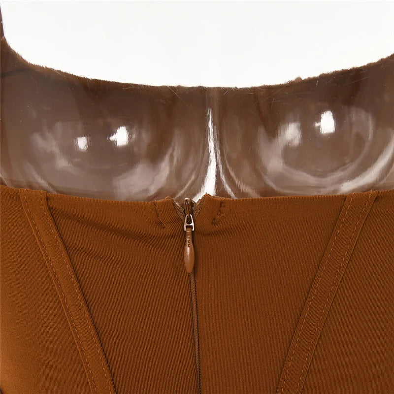 שמלת מקסי כיווצים צמודה - נויה לי