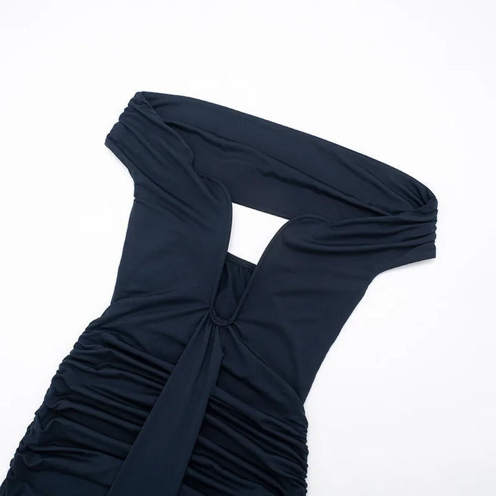 Off-the-shoulder ruched maxi dress with ruched design - Fabiana