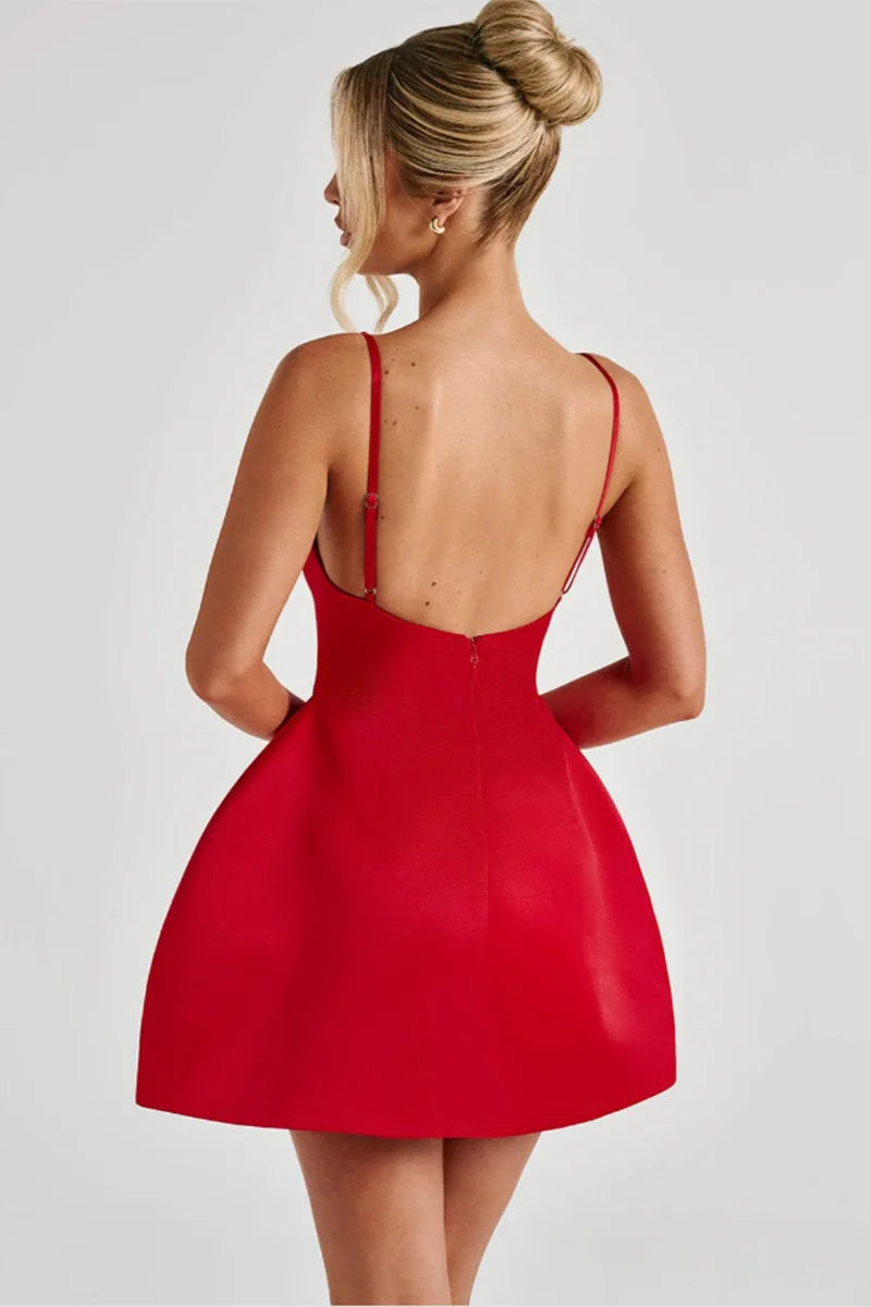 שמלת מיני סאטן בגזרת A - Juniper