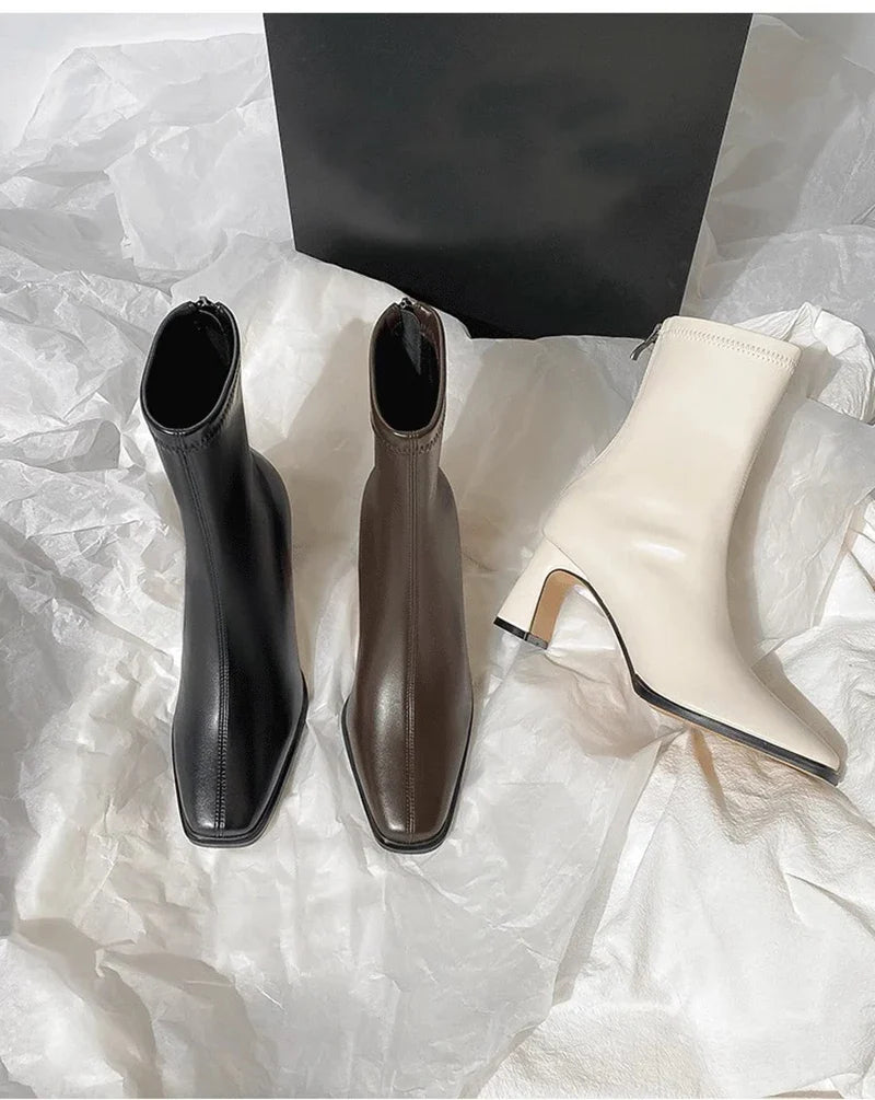 מגפי עקב דמוי עור -מיי