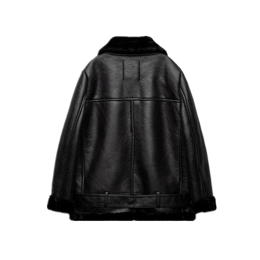 מעיל עור פרווה פנימית - אלנה