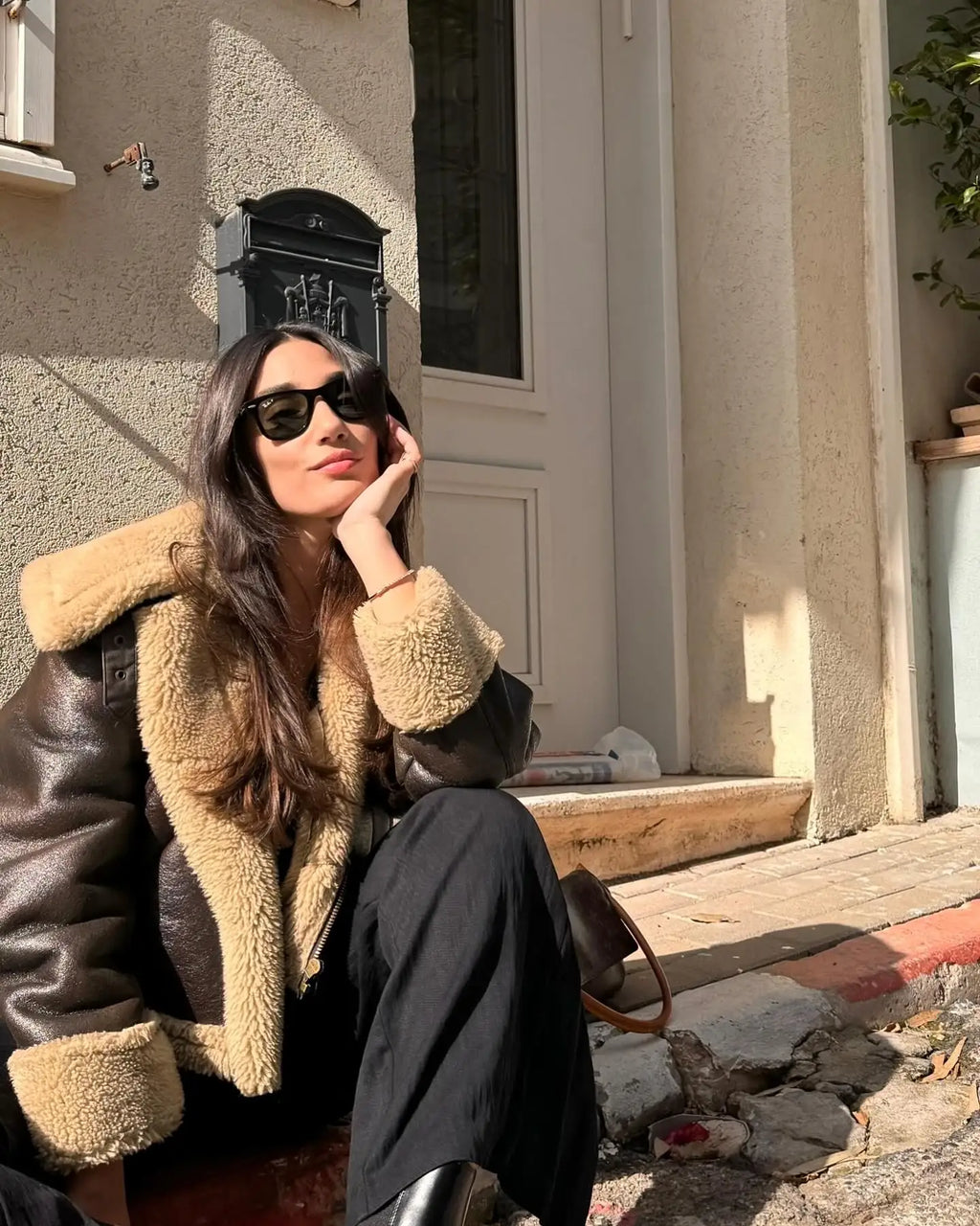 מעיל עור פרווה פנימית - קנדי