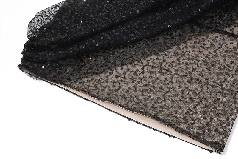 שמלת מיני סטרפלס בעיצוב מחוך בעיטור פייטים - VALENTINA